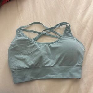 NVGTN Blue Criss-Cross Sports Bra